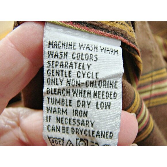 Tommy Bahama Shirt Button Up Mens Large Striped Brown Tan Pineapple Print Cotton - Picture 9 of 12